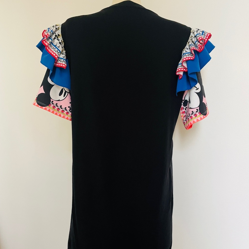 Sugarbird Disney Mickey Mouse Black Women’s Mini Dress Colorful Ruffle Sleeves S - Picture 3 of 7